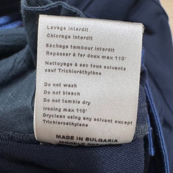 Maje Pants Womens EU34 Blue Slim Straight Mid Rise Pintuck Career Workwear - Picture 15 of 15